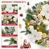 GAOMON Christmas Wreath with Lights, 24 in Outdoor Christmas Wreaths for Front Door, Battery Operated Xmas Wreath with Magnolia Flower - 3 of 4
