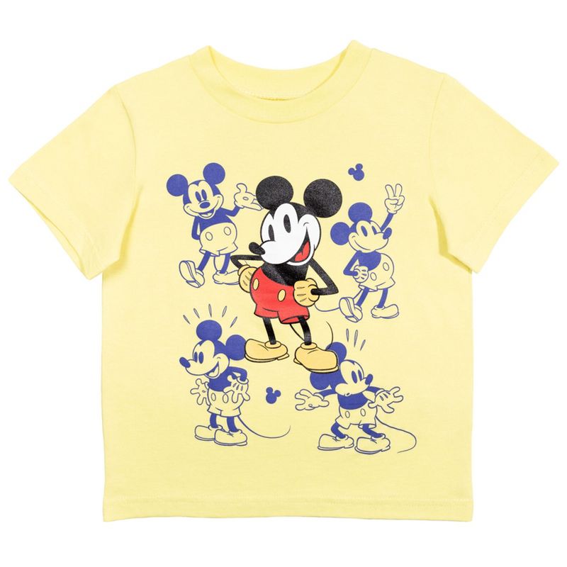 Disney Mickey Mouse 3 Pack Pullover Graphic T-Shirts Yellow/Red/Blue , 2 of 8