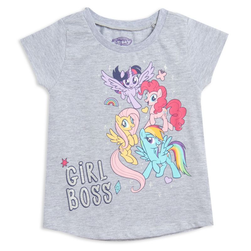 My Little Pony Little Girls 3 Pack Graphic T-Shirt Grey Blue Purple , 3 of 5
