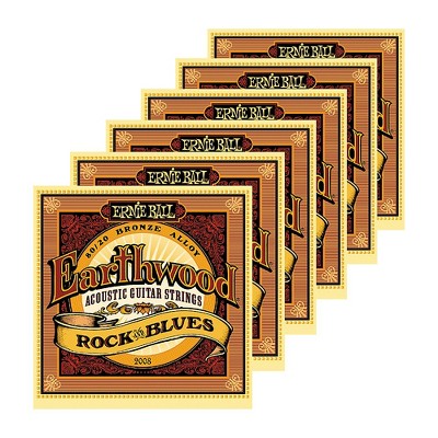 Ernie Ball 2008 Earthwood 80/20 Bronze Rock and Blues Acoustic Guitar Strings 6 Pack