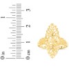 10k Yellow Gold 22mm Oval Diamond Cut Leaf Openwork Filigree Ring - 4 of 4