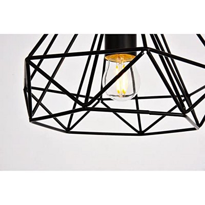 Modern Black Iron Geometric Pendant Light Fixture