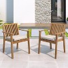 MOEPISY Set of 2 Patio Dining Chair, Sturdy Acacia Wood, Comfortable Waterproof Seating, 400 lbs Capacity, Brown Color Frame - 2 of 4