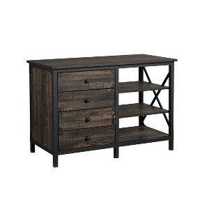 Steel River Storage Credenza with Drawers Carbon Oak - Sauder: Industrial Design, Letter/Legal File Size, Metal Frame - 1 of 4