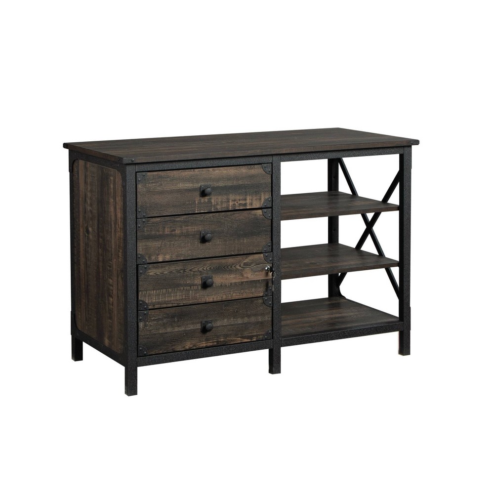 Photos - File Folder / Lever Arch File Sauder Steel River Storage Credenza with Drawers Carbon Oak  