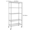 5-Tier Steel Wire Shelving with Wheels - 2 of 4