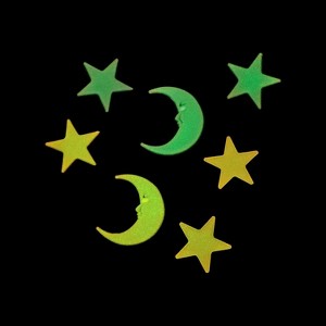 Fun Express Bulk 144 Pc. Mini Glow-in-the-Dark Moons & Stars : Target