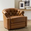 Flavio 32.75'' Wide Genuine Leather Swivel Chair | ARTFUL LIVING DESIGN - 3 of 4