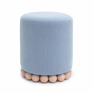Dex Recycled Fabric Round Ottoman - 1 of 4