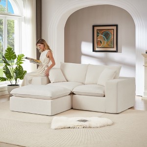 108'' Chenille Cloud Modular Sectional Sofas with High-Density Sponge Seat and Freely Combinable Design - 1 of 4