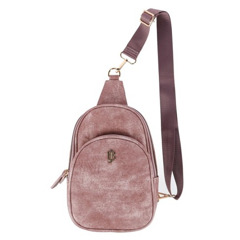 Buxton Women's Vegan Leather Sling Bag, Mauve : Target