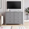 Modern Black Dresser Stylish Wood Storage Cabinet for Bedroom 6 Drawer Chest Organizer w/ 48 Inch TV Stand - 3 of 4