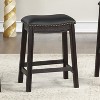 Simple Relax Set of 2 PU Upholstered Counter Stools with Nailhead Trim - 2 of 4
