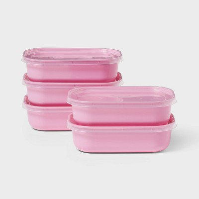 10pc (set of 5) Single Compartment Plastic Meal Prep Food Storage Container Set - Room Essentials™