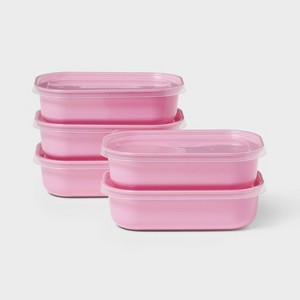 10pc (set of 5) Single Compartment Plastic Meal Prep Food Storage Container Set - Room Essentials™ - 1 of 3