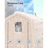 COZONY 6x6FT Outdoor Storage Shed with Roll-Up Door, 240G Heavy-Duty Waterproof PE Tarp Shelter for Motorcycle, Garden Tools - 3 of 4