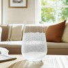 Modern Glass Vase with Crushed Glass Texture - Elegant Decorative Centerpiece for Home, Office, Bedroom, and Living Room - 10" Clear & Frost - 3 of 4