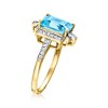 Ross-Simons 2.80 Carat Swiss Blue Topaz and .15 ct. t.w. Diamond Ring in 14kt Yellow Gold - 3 of 4