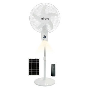 airbro™ 18-In. 9-Speed Indoor/Outdoor Rechargeable Floor Standing Fan with Solar Charging and LED Night-Light, FSA-18 in White - 1 of 4