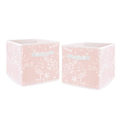 Set of 2 Lace Fabric Storage Bins Pink - Sweet Jojo Designs