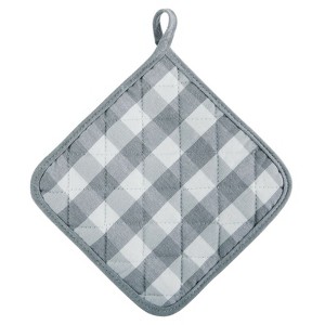 Kate Aurora 2 Pack Gingham Plaid Checkered Country Farmhouse Pot Holders - 1 of 2