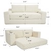 70" Modern Corduroy Sleeper Sofa with 2 Pillows, Loveseat Sofa Bed, Compact Sofa Bed for Small Apartment or Living Room – The Pop Home - 4 of 4