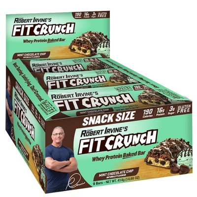 FITCRUNCH Chocolate Chip Mint Snack Bar - 9ct