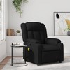 vidaXL Massage Recliner Chair Black Faux Leather Single - 2 of 4