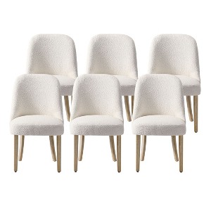 WestinTrends Genevieve Mid-Century Modern Upholstered Boucle Dining Chair (Set of 6) - 1 of 4