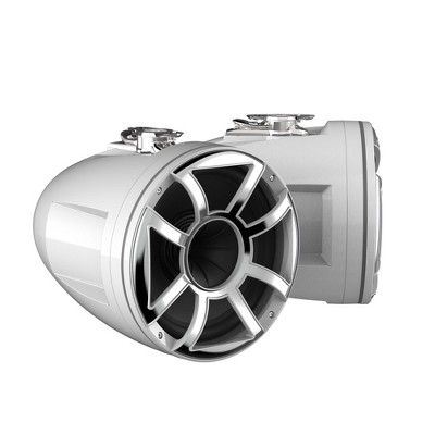 Wet Sounds REV 12 HD 12" Horn Loaded Compression Driver Tower Speakers with XS Grills & Swivel Surface Mounts, 400 Watts RMS, White, Pair