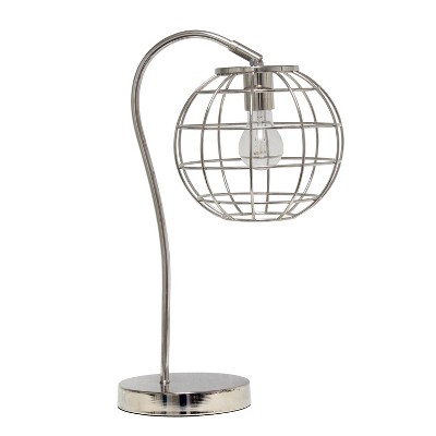 Metal Arched Chrome Cage Table Lamp Chrome - Lalia Home