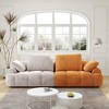 VYNXARIA 86.6¡å Large size two Seat Sofa,Modern Upholstered,Gray paired with yellow suede fabric Increase in sitting height - 2 of 4