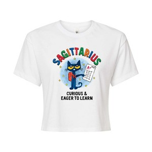Women's - Pete the Cat - Sagittarius Cropped Graphic T-Shirt - 1 of 4