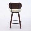 PAGED Bar Stools Set of 2 Modern Swivel PU Leather Counter Stools with Wooden Back and Legs Modern Counter Height Bar Stools for Bar, Kitchen - 2 of 4