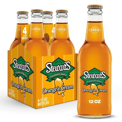 Stewart's Orange 'n Cream Made with Sugar - 4pk/12 fl oz Glass Bottles