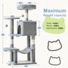 FONTOI 44 Inch Cat Tree Tower Large Cat Climbing Tree with Extended Platform, Indoor Pet House for Cats Kittens Play, Light Gray, 13.7"* 17.7"*43.6" - 3 of 4