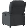 vidaXL Real Leather Black Massage Recliner Chair for Elderly - Manual Reclining Armchair with Vibration Massage, Side Pocket, and Sturdy Frame - 4 of 4