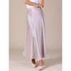 INSPIRE CHIC Women's Satin High Waisted Elastic Waistband Casual Flowy Elegant Maxi Skirt - 3 of 4