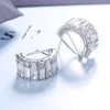 14K Gold Plated Round and Emerald Huggie Earrings With Genuine Crystals - 2 of 4