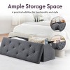 Syemin Ottomans and Benches 47" Foldable Storage Ottoman Storage Chest Large Ottoman Bench Foot Rest Stool End of Bed Foot, Grey, 47.3"*15"*15" - 3 of 4