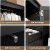 Armoire Wardrobe Closet with Drawers, 69.5" Wooden Wardrobe Cabinet with Hanging Rod, 2 Doors Clothing Storage Cabinet for Bedroom, Louvered Door - 3 of 4