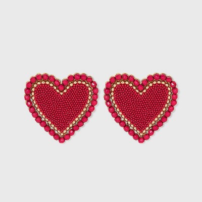 SUGARFIX by BaubleBar Beaded Heart Stud Earrings