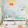 Costway Twin Size House Bed with Roof Safety Guardrail 2 Storage Drawers Wood Slat Support White - 4 of 4
