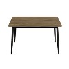 Homy Casa Rectangular Dining Table with Tapered Metal Legs, Modern Minimalist Style for Kitchen or Dining Room, Wood and Black - 4 of 4
