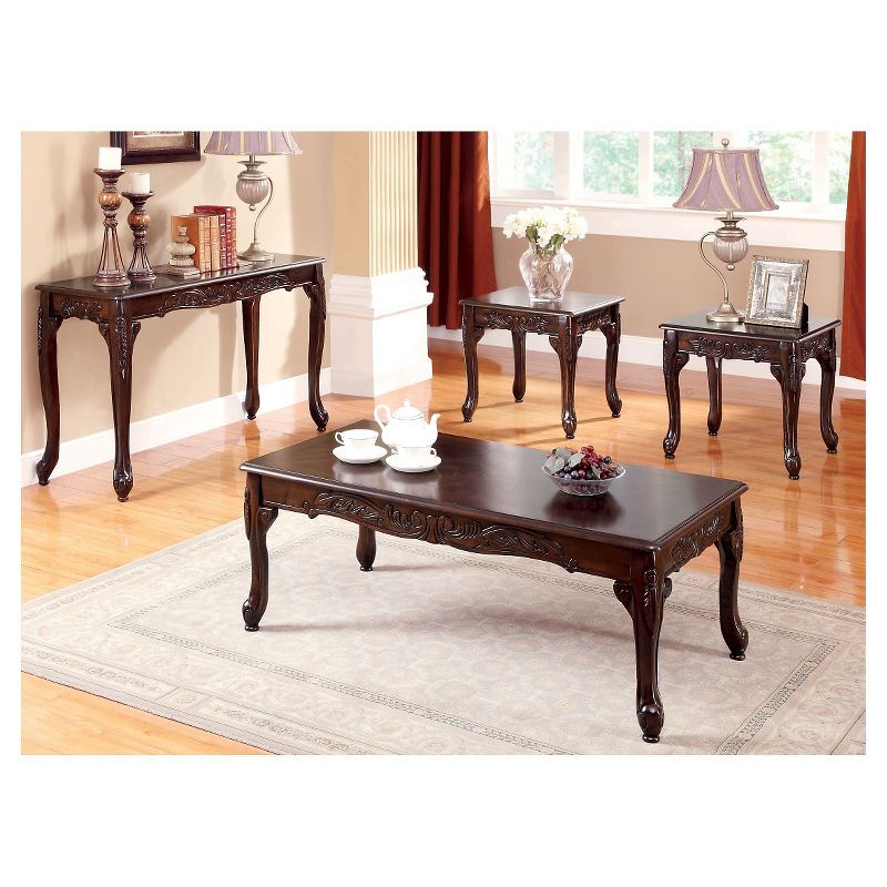 Jennifer Traditional Cabriole Sofa Table Dark Red - HOMES: Inside + Out, 4 of 5