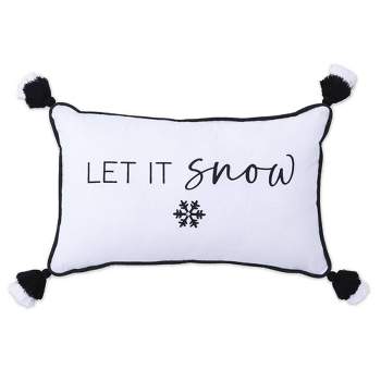 12"x20" Oversize 'Let It Snow' Christmas Indoor Lumbar Throw Pillow - Pillow Perfect