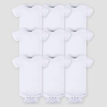 Gerber Baby 9pk Short Sleeve Onesie - White