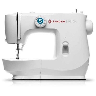 Singer M2100 Portable Sewing Machine with 63 Stitch Applications, Pack of  Needles, Bobbins, Seam Ripper, Zipper Foot, and Front Loading Bobbin, White