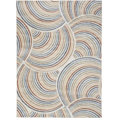 Nourison Astra Machine Washable Contemporary Rainbow Kids Indoor Rug