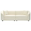 ORRD 87-inch Curved Modern Sofa in Off-White Velvet, Contemporary Sculptural Loveseat for Living Room, Plush Seating with Durable Frame - 4 of 4